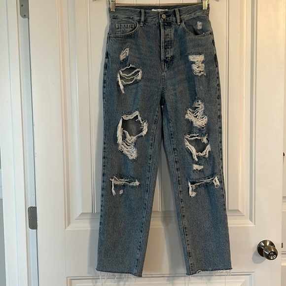 PacSun Hi Rise Straight Destroyed Jeans 26 - Picture 1 of 5